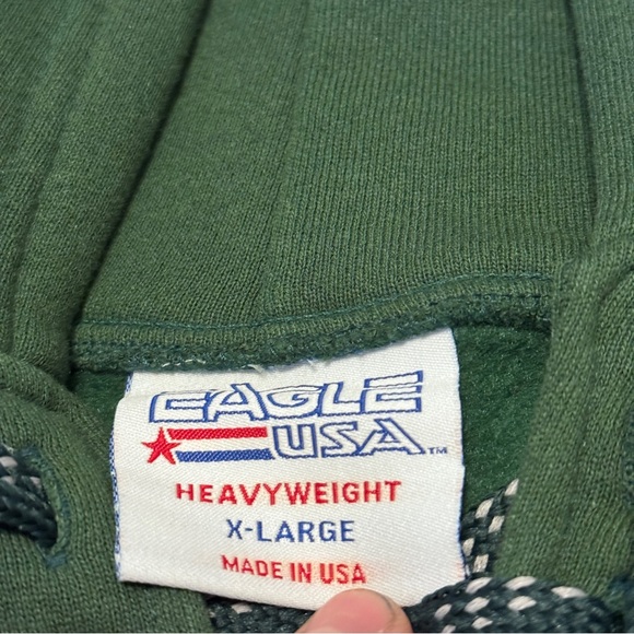 VTG St Patricks Day Locals Hoodie Adult XL Green Pullover Buffalo New York USA - Picture 11 of 12